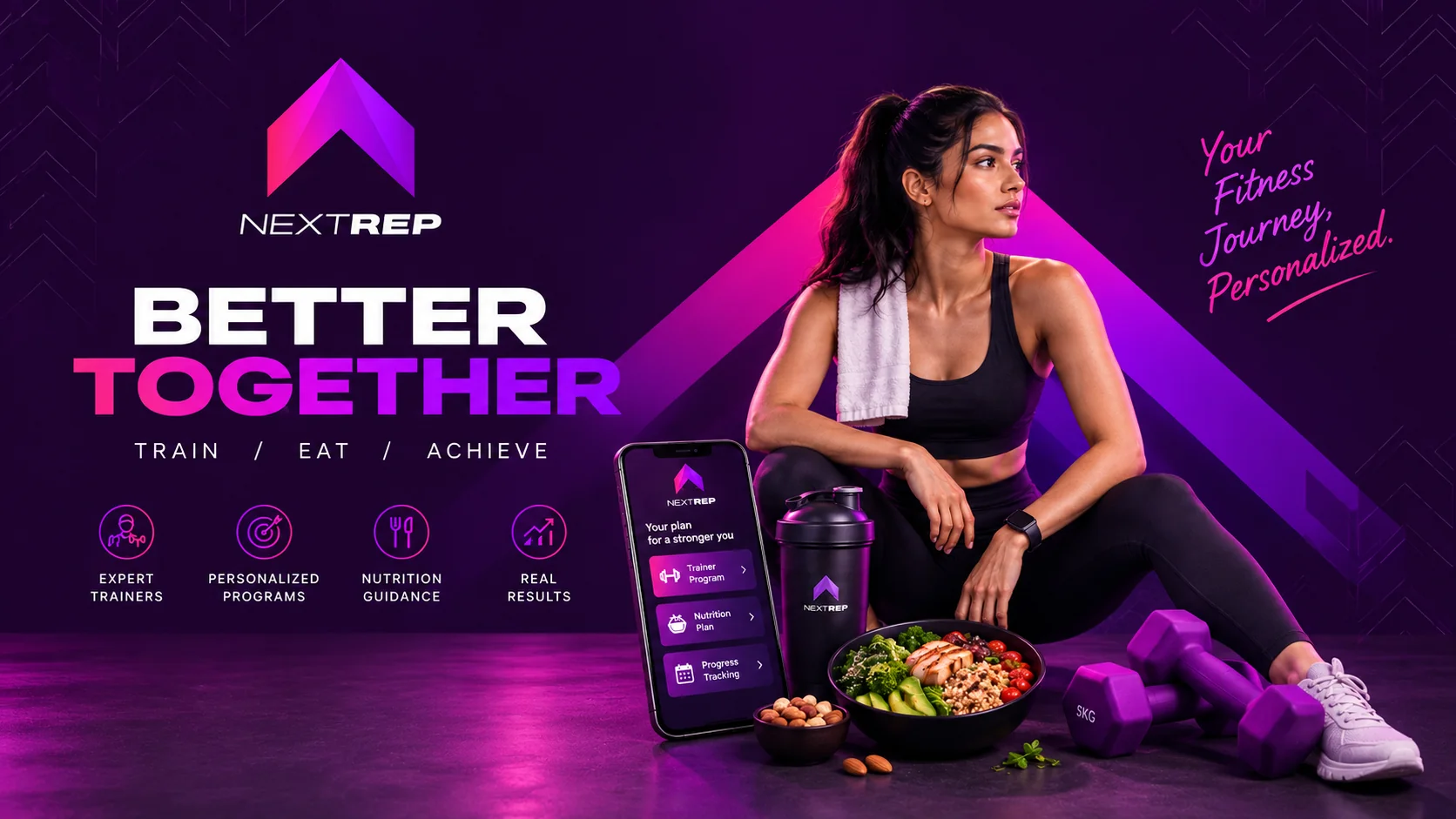 NextRep client app, with training plans and progress in one place